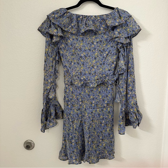 Free people Sweetest Thing Mini Dress in Midnight Cowboy size 0 long sleeve - Picture 6 of 11